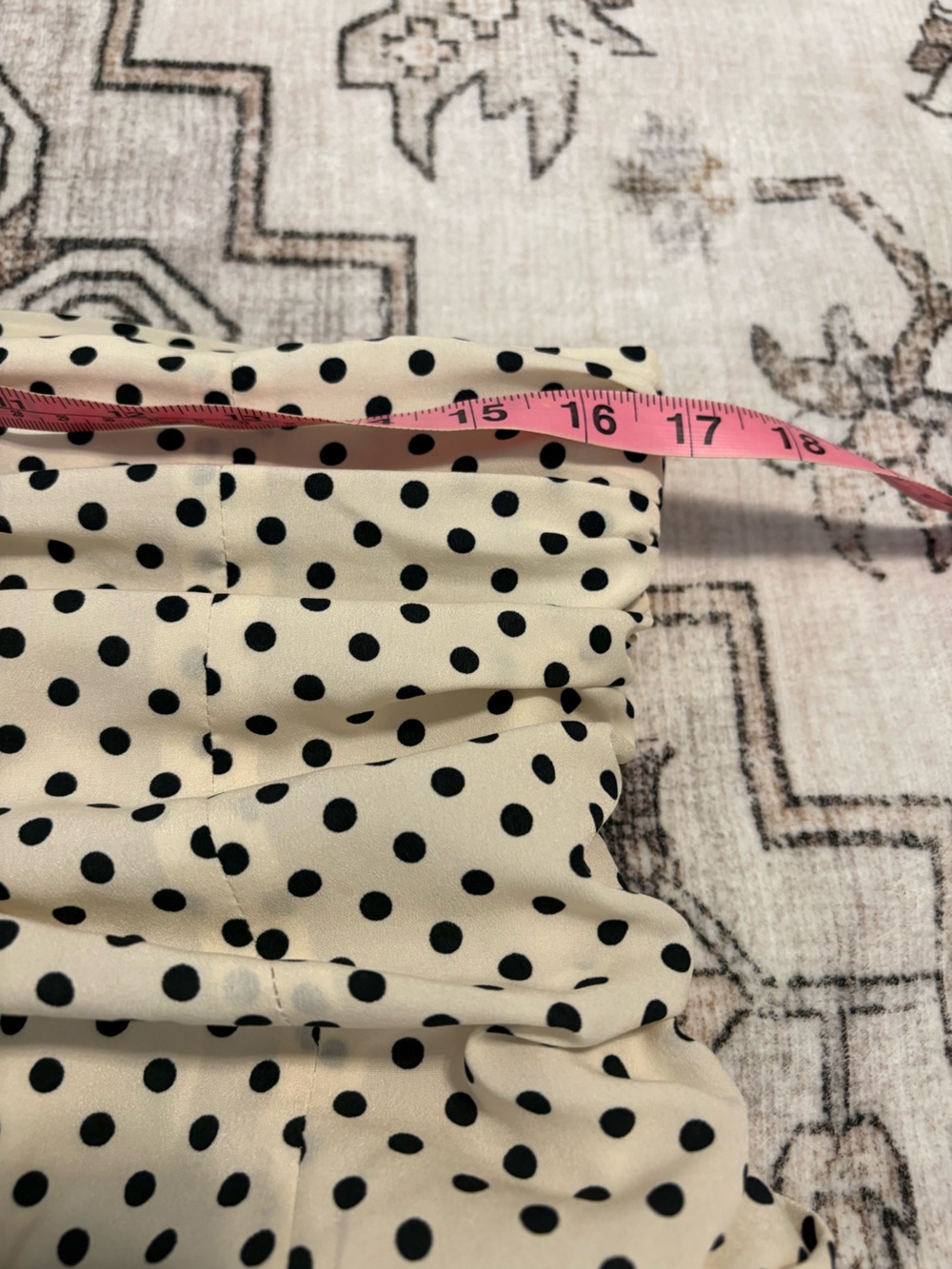 Zara Polka Dot Ivory Ruched Skirt - Picture 8 of 8